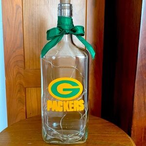 Hand Crafted, up-cycled Green Bay Packers Spirit Bottle Lantern